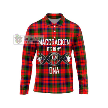 MacCracken Modern Tartan Long Sleeve Polo Shirt with Family Crest DNA In Me Style Unisex - Tartanvibesclothing Shop