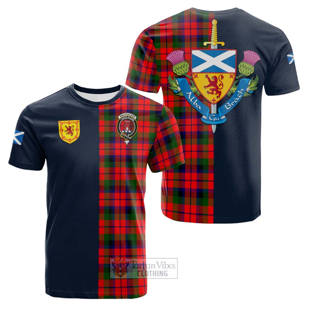 MacCracken Modern Tartan Cotton T-shirt Alba with Scottish Lion Royal Arm Half Style Kid's Shirt - Tartan Vibes Clothing