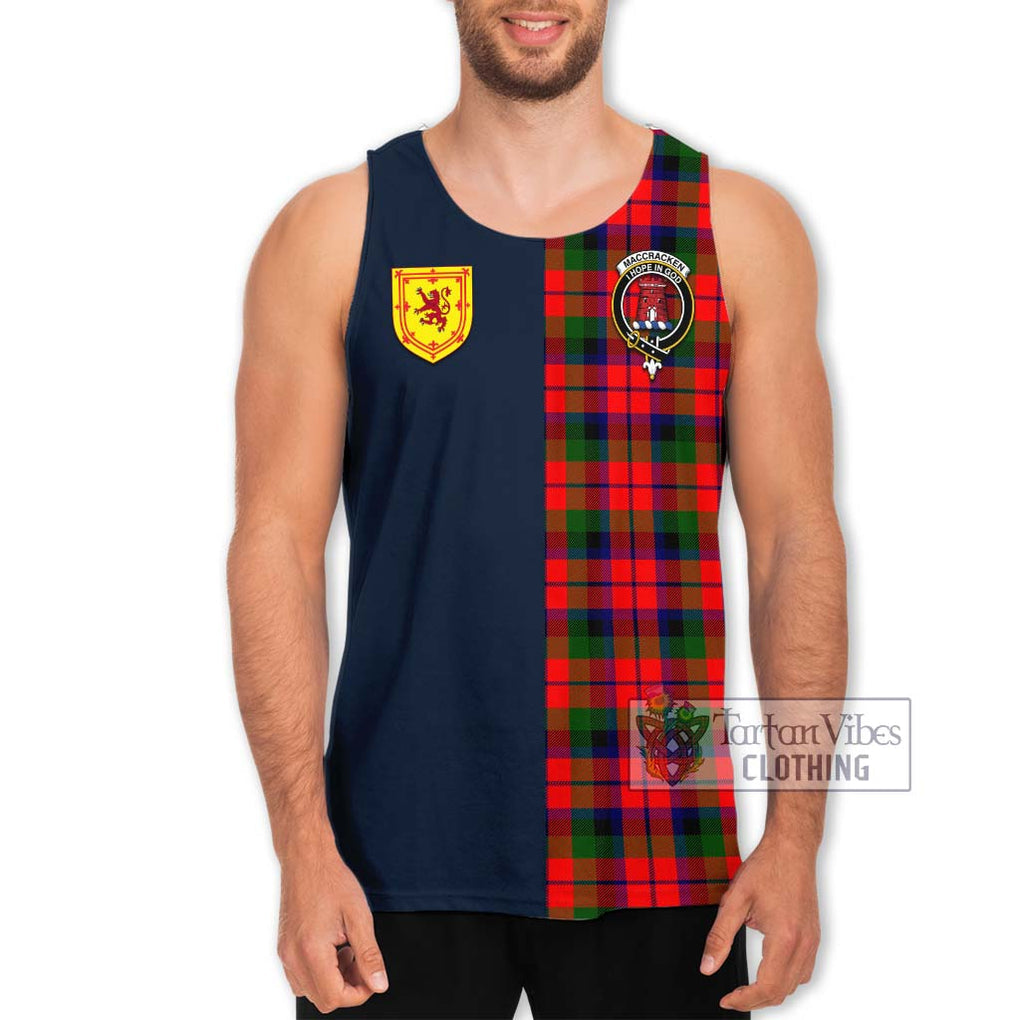 MacCracken Modern Tartan Men's Tank Top Alba with Scottish Lion Royal Arm Half Style Men - Tartan Vibes Clothing