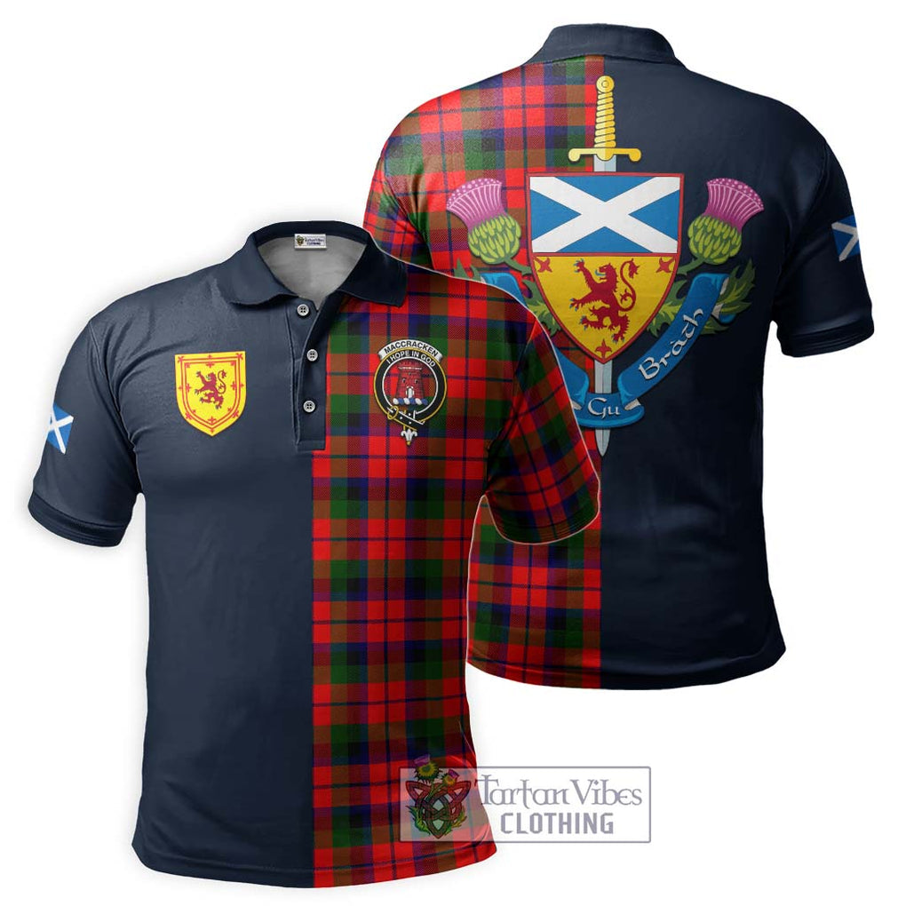 MacCracken Modern Tartan Polo Shirt Alba with Scottish Lion Royal Arm Half Style Kid - Tartan Vibes Clothing