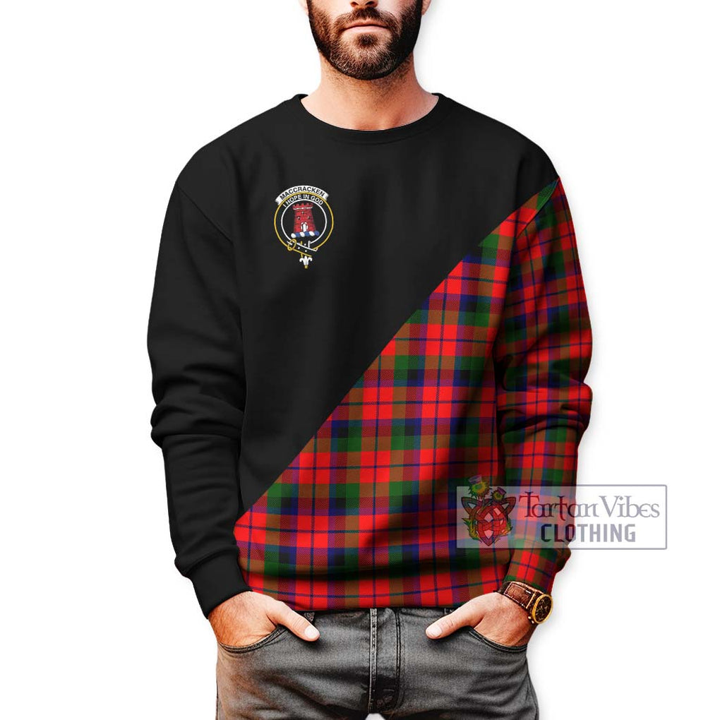MacCracken Modern Tartan Sweatshirt with Family Crest and Military Logo Style Unisex - Tartan Vibes Clothing