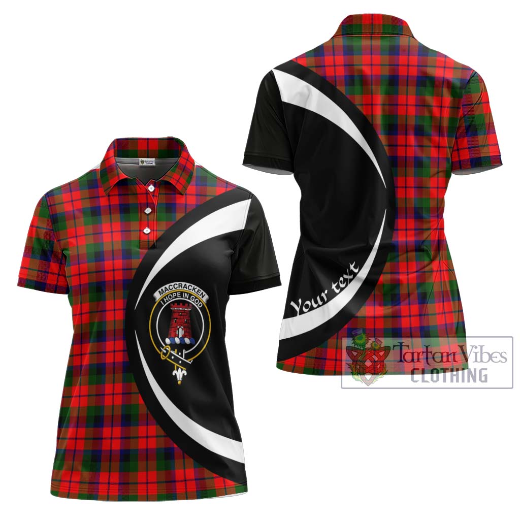 MacCracken Modern Tartan Women's Polo Shirt with Family Crest Circle Style Women - Tartan Vibes Clothing