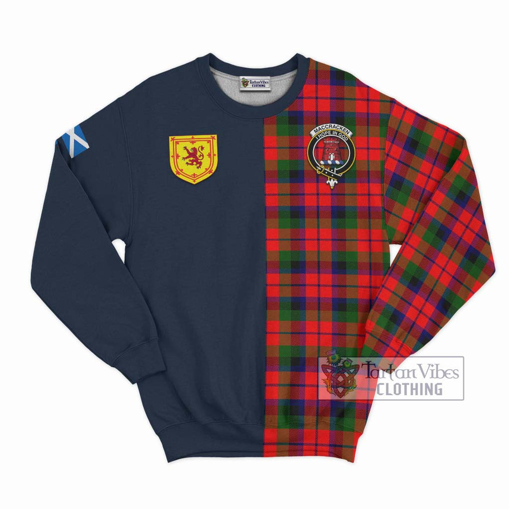 MacCracken Modern Tartan Sweatshirt Alba with Scottish Lion Royal Arm Half Style Unisex - Tartan Vibes Clothing