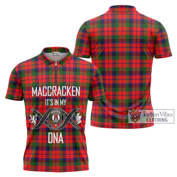 MacCracken Modern Tartan Zipper Polo Shirt with Family Crest DNA In Me Style Unisex - Tartan Vibes Clothing