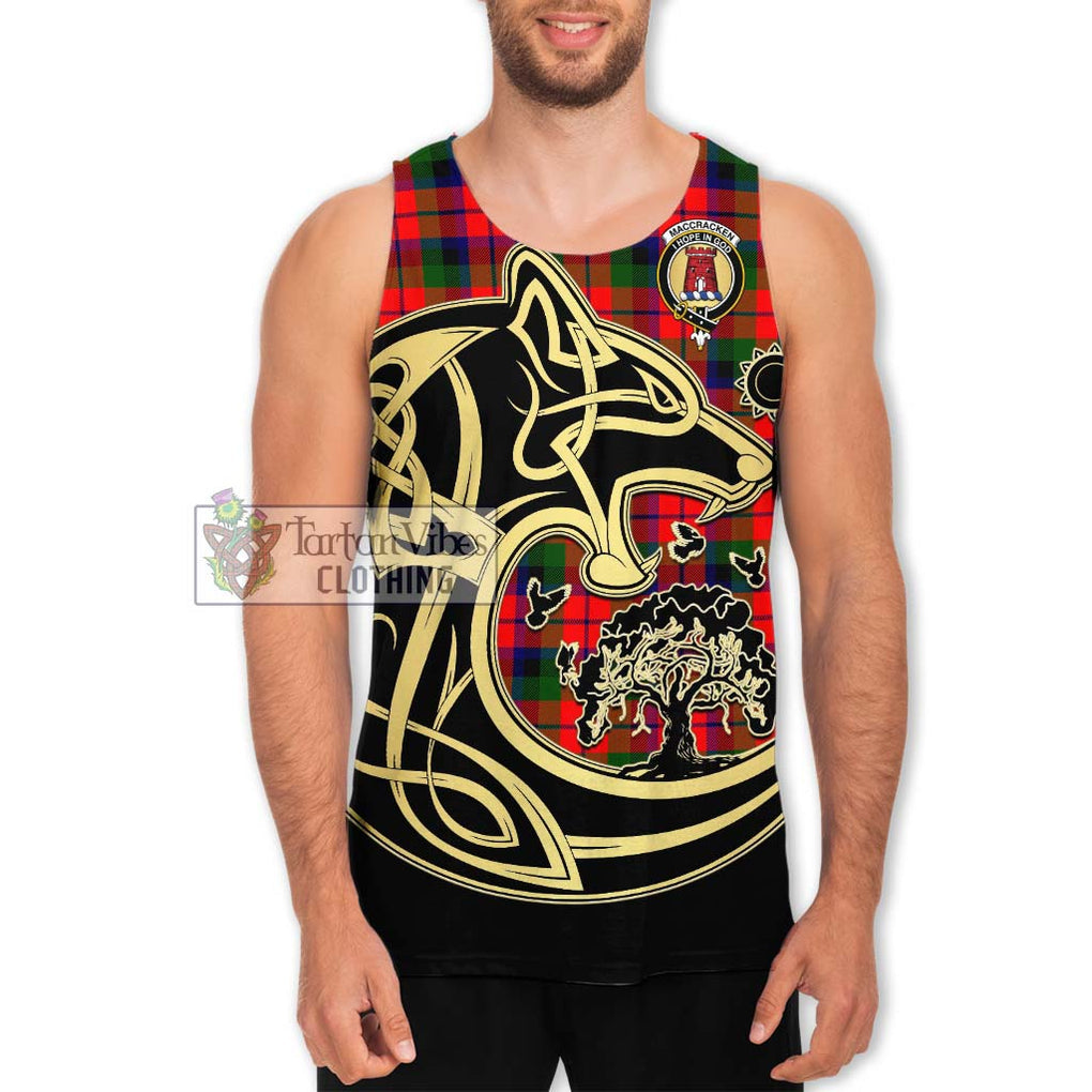 MacCracken Modern Tartan Men's Tank Top with Family Crest Celtic Wolf Style Men - Tartan Vibes Clothing