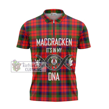 MacCracken Modern Tartan Zipper Polo Shirt with Family Crest DNA In Me Style - Tartan Vibes Clothing