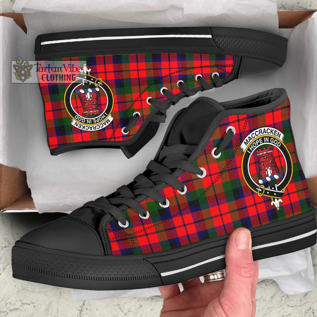 MacCracken Modern Tartan High Top Shoes with Family Crest - Tartan Vibes Clothing
