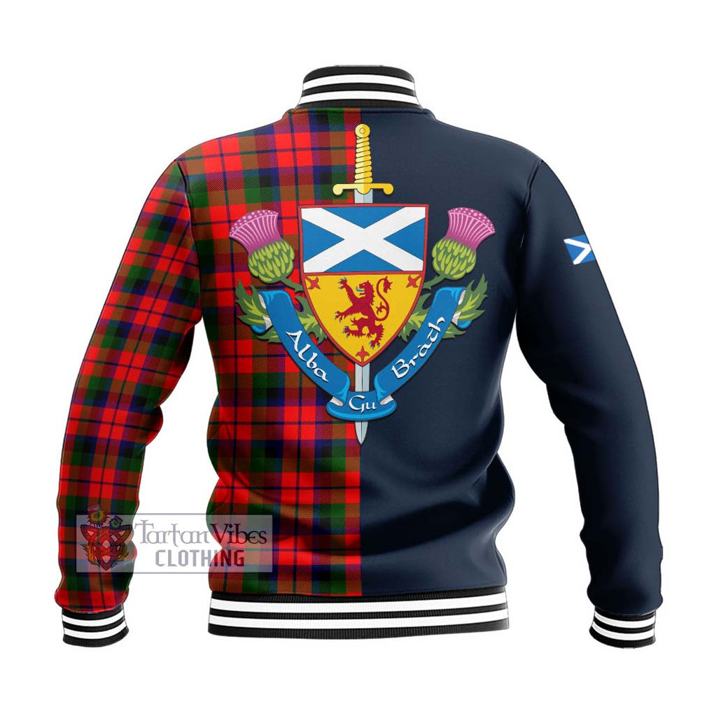 MacCracken Modern Tartan Baseball Jacket Alba with Scottish Lion Royal Arm Half Style - Tartan Vibes Clothing