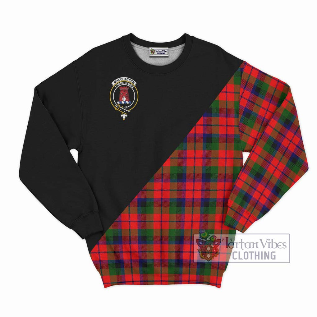MacCracken Modern Tartan Sweatshirt with Family Crest and Military Logo Style - Tartan Vibes Clothing