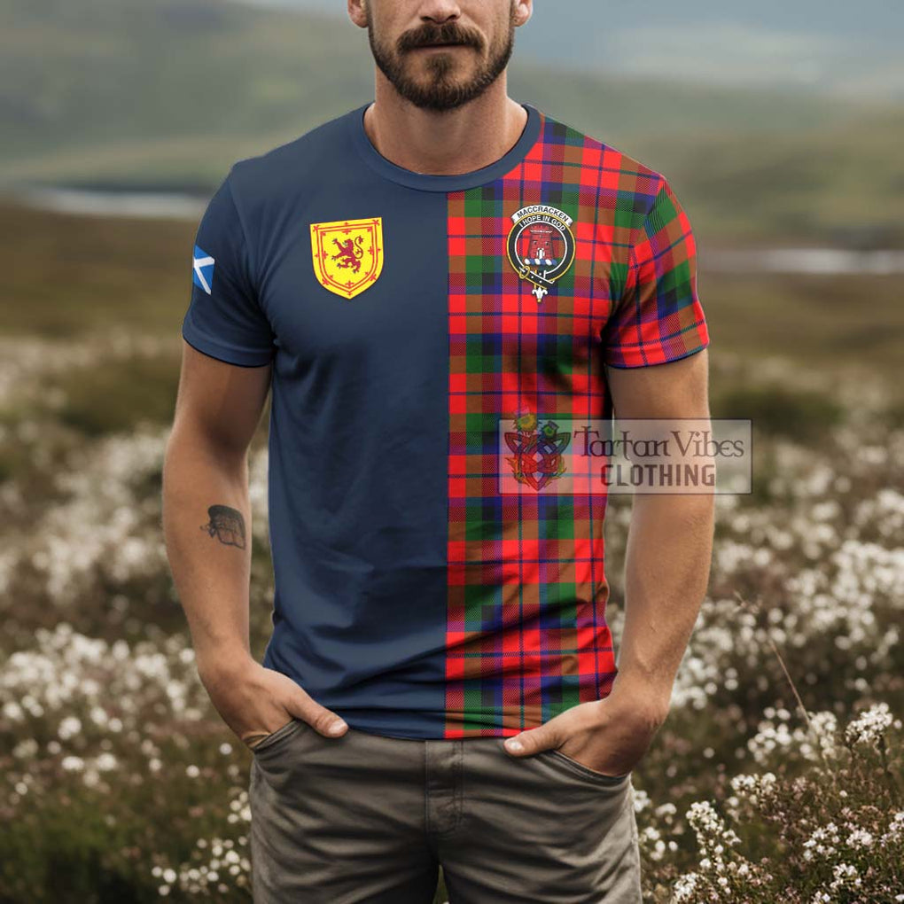 MacCracken Modern Tartan T-Shirt Alba with Scottish Lion Royal Arm Half Style - Tartan Vibes Clothing