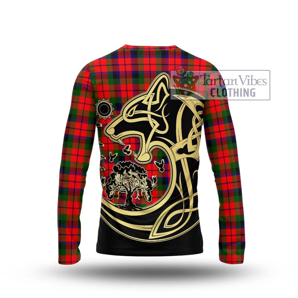 MacCracken Modern Tartan Long Sleeve T-Shirt with Family Crest Celtic Wolf Style - Tartan Vibes Clothing