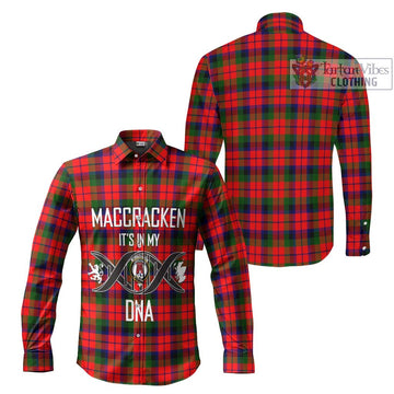 MacCracken Modern Tartan Long Sleeve Button Shirt with Family Crest DNA In Me Style Men's Shirt - Tartanvibesclothing Shop