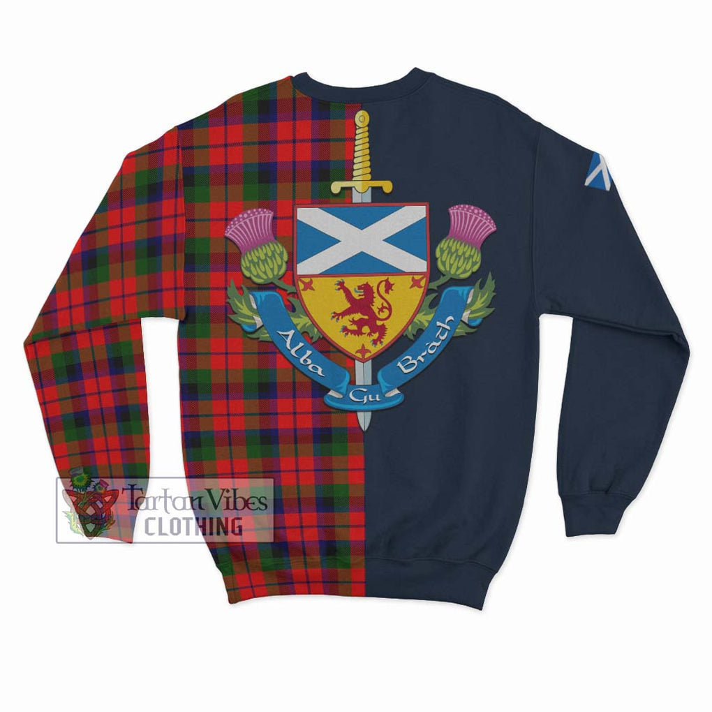 MacCracken Modern Tartan Sweatshirt Alba with Scottish Lion Royal Arm Half Style - Tartan Vibes Clothing