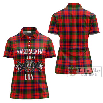 MacCracken Modern Tartan Women's Polo Shirt with Family Crest DNA In Me Style - Tartan Vibes Clothing