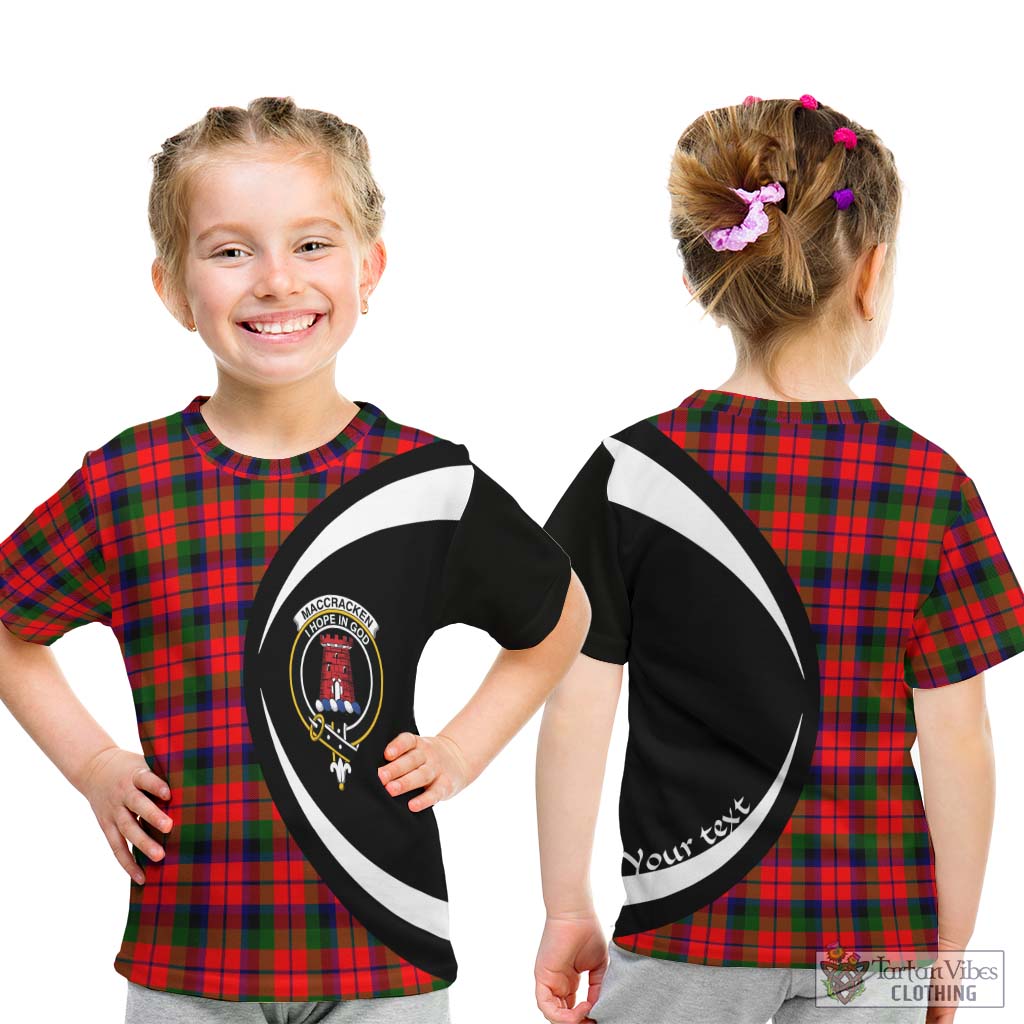 MacCracken Modern Tartan Kid T-Shirt with Family Crest Circle Style - Tartan Vibes Clothing