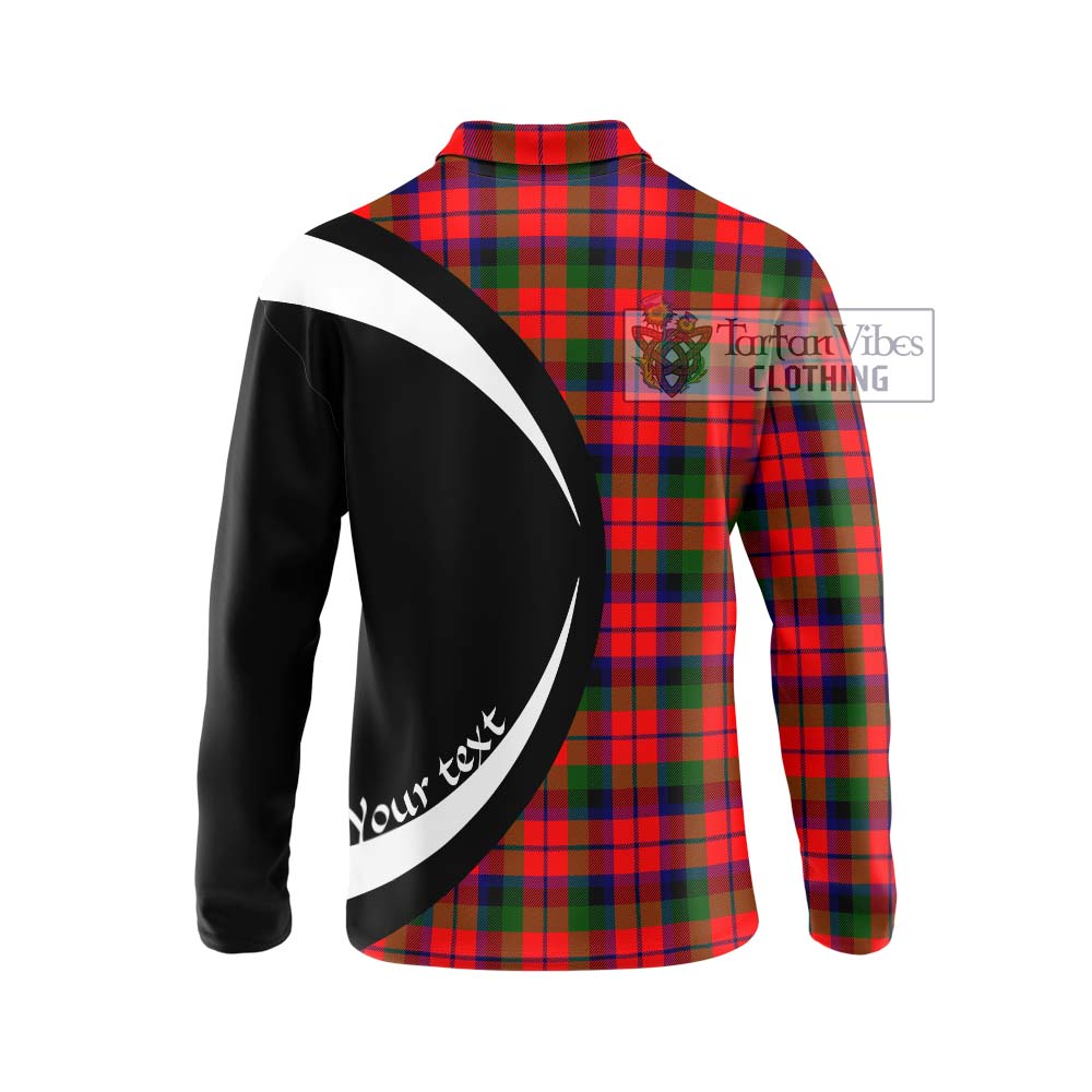 MacCracken Modern Tartan Long Sleeve Polo Shirt with Family Crest Circle Style - Tartan Vibes Clothing
