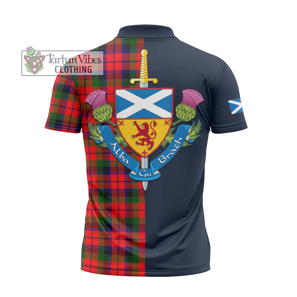 MacCracken Modern Tartan Zipper Polo Shirt Alba with Scottish Lion Royal Arm Half Style - Tartan Vibes Clothing