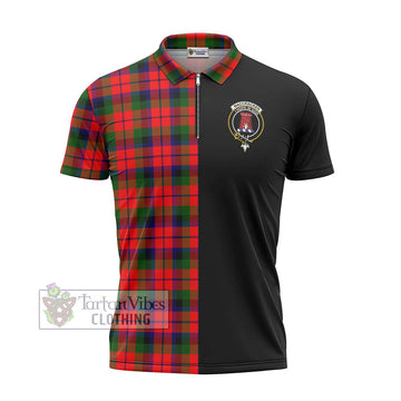 MacCracken Modern Tartan Zipper Polo Shirt with Family Crest and Half Of Me Style - Tartan Vibes Clothing