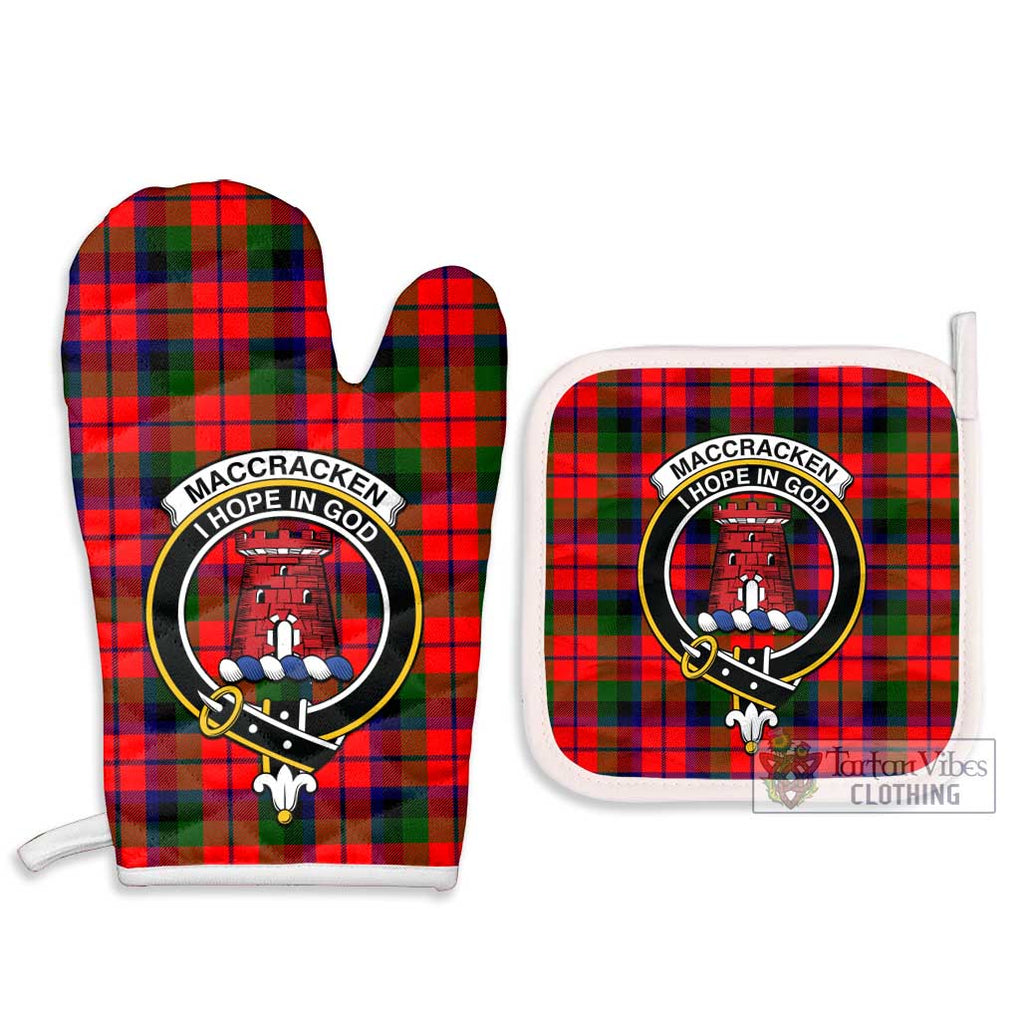 MacCracken Modern Tartan Combo Oven Mitt & Pot-Holder with Family Crest - Tartan Vibes Clothing