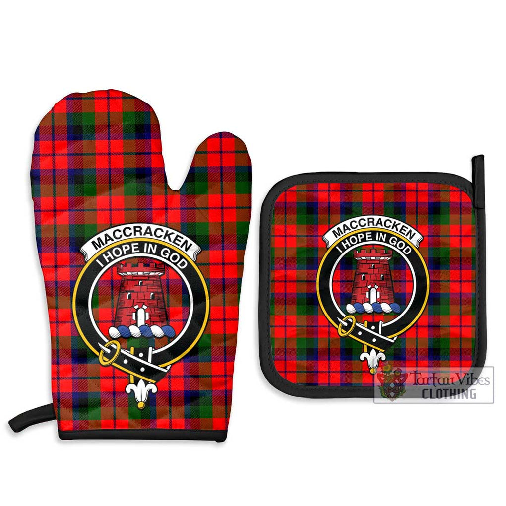 MacCracken Modern Tartan Combo Oven Mitt & Pot-Holder with Family Crest - Tartan Vibes Clothing