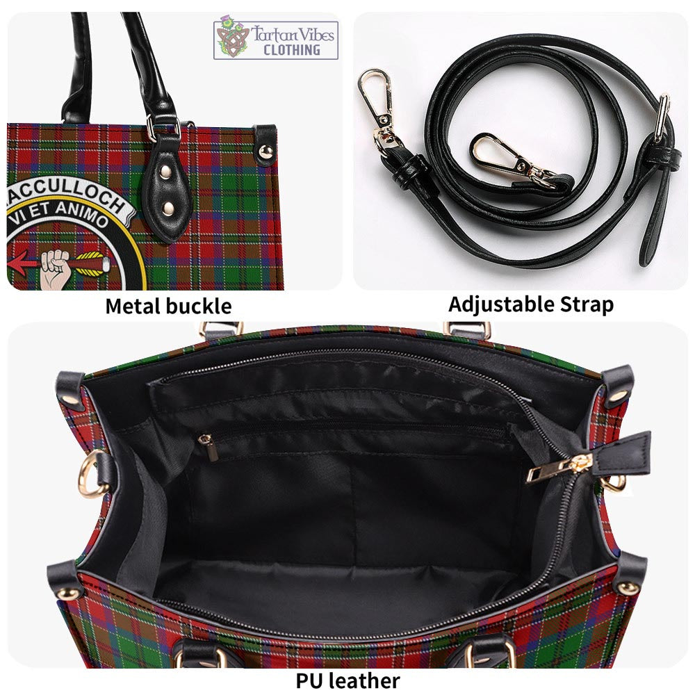 Tartan Vibes Clothing MacCulloch Tartan Luxury Leather Handbags with Family Crest