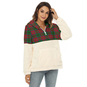 MacCulloch (McCulloch) Tartan Women's Borg Fleece Hoodie With Half Zip Female - Tartan Vibes Clothing