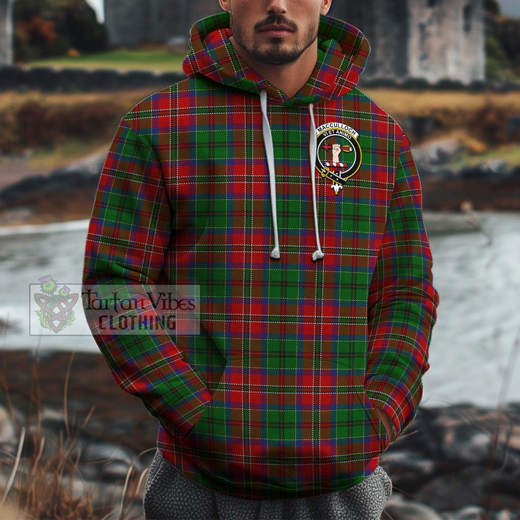 MacCulloch (McCulloch) Tartan Cotton Hoodie with Family Crest Pullover Hoodie XS - Tartan Vibes Clothing