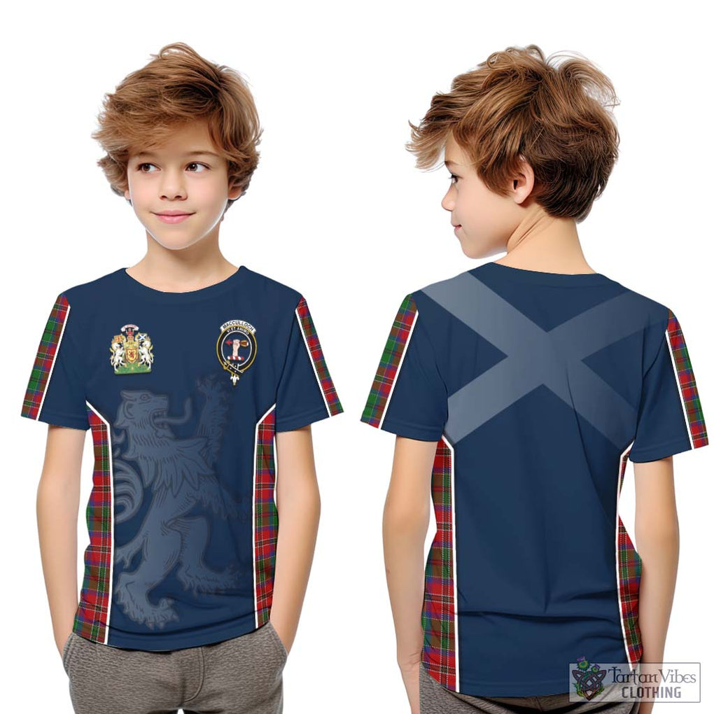 MacCulloch (McCulloch) Tartan Kid T-Shirt with Family Crest and Lion Rampant Vibes Sport Style Youth XL Size14 - Tartan Vibes Clothing