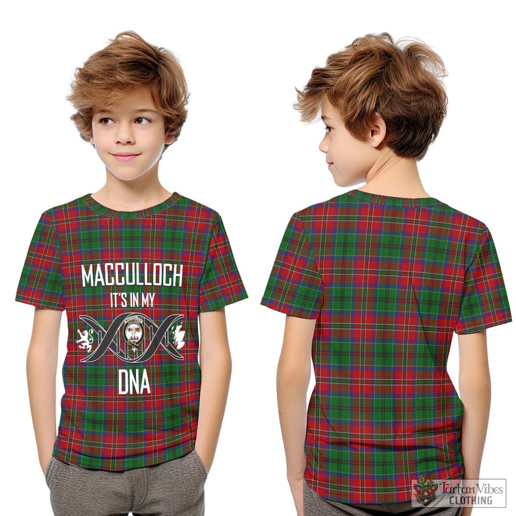 MacCulloch (McCulloch) Tartan Kid T-Shirt with Family Crest DNA In Me Style Youth XL Size14 - Tartanvibesclothing Shop