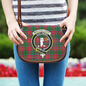 MacCulloch Tartan Saddle Bag with Family Crest