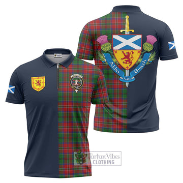 MacCulloch (McCulloch) Tartan Zipper Polo Shirt Alba with Scottish Lion Royal Arm Half Style