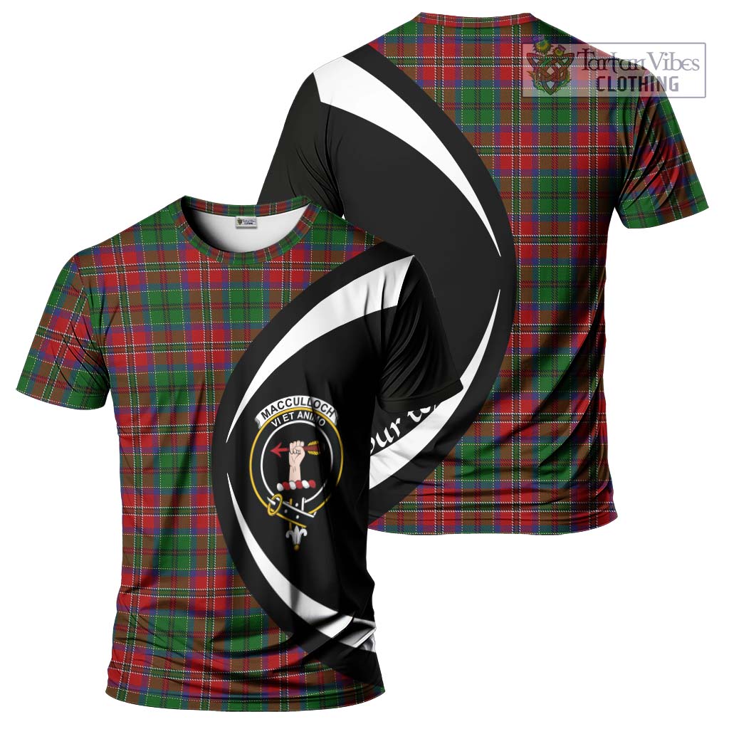 Tartan Vibes Clothing MacCulloch Tartan T-Shirt with Family Crest Circle Style