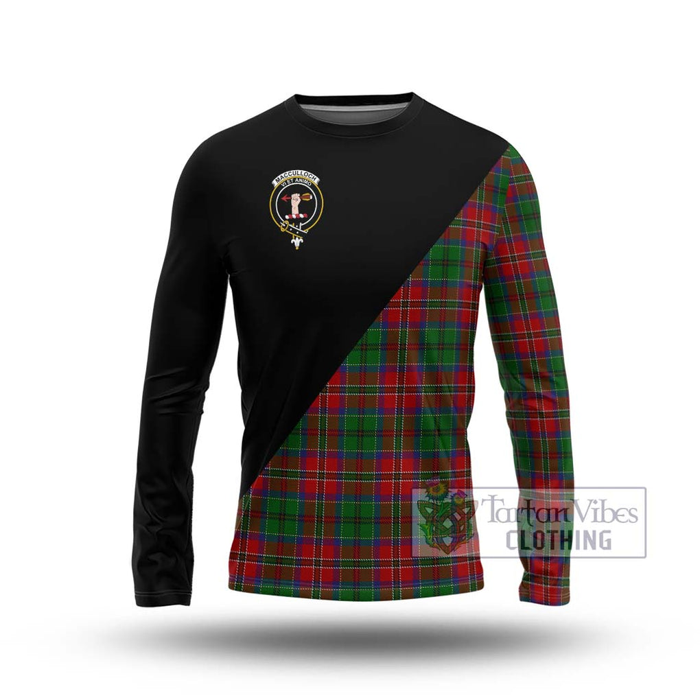 MacCulloch (McCulloch) Tartan Long Sleeve T-Shirt with Family Crest and Military Logo Style Unisex - Tartanvibesclothing Shop