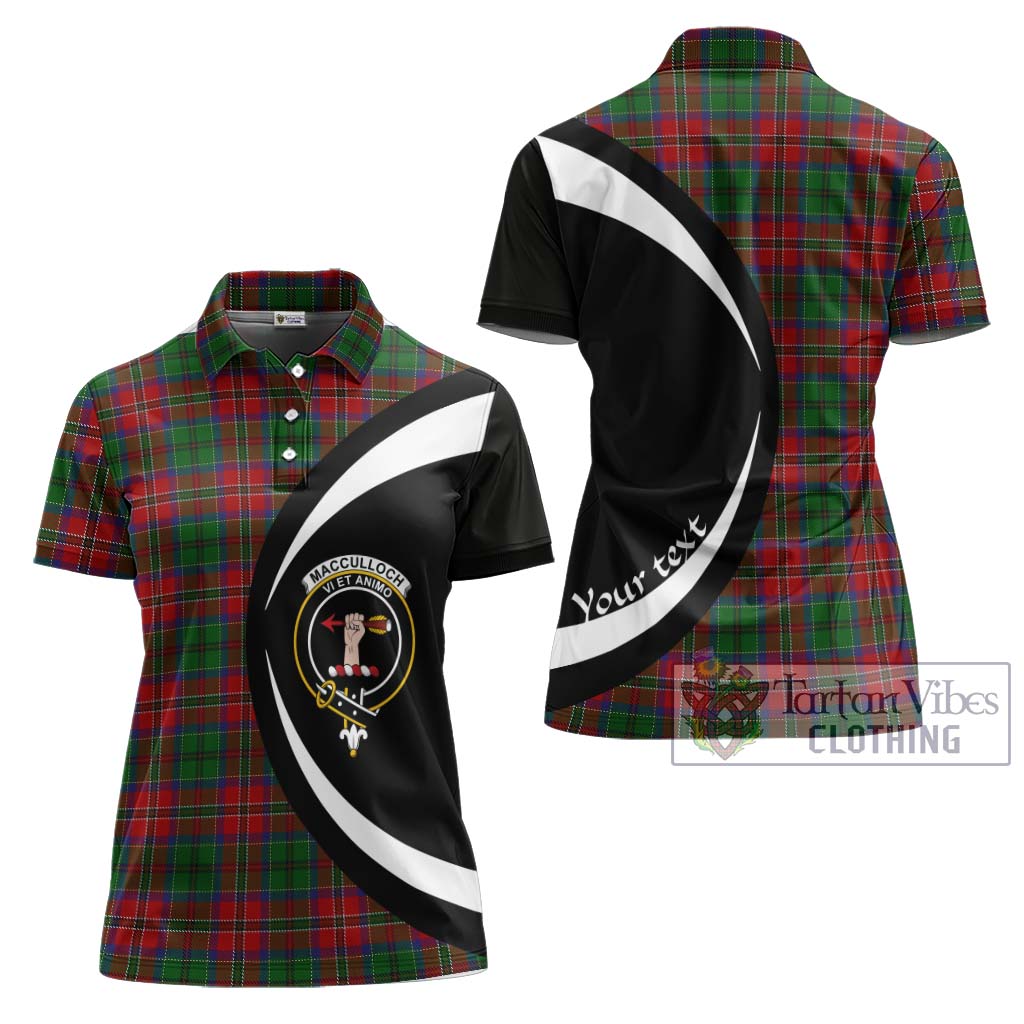 MacCulloch (McCulloch) Tartan Women's Polo Shirt with Family Crest Circle Style Women - Tartan Vibes Clothing