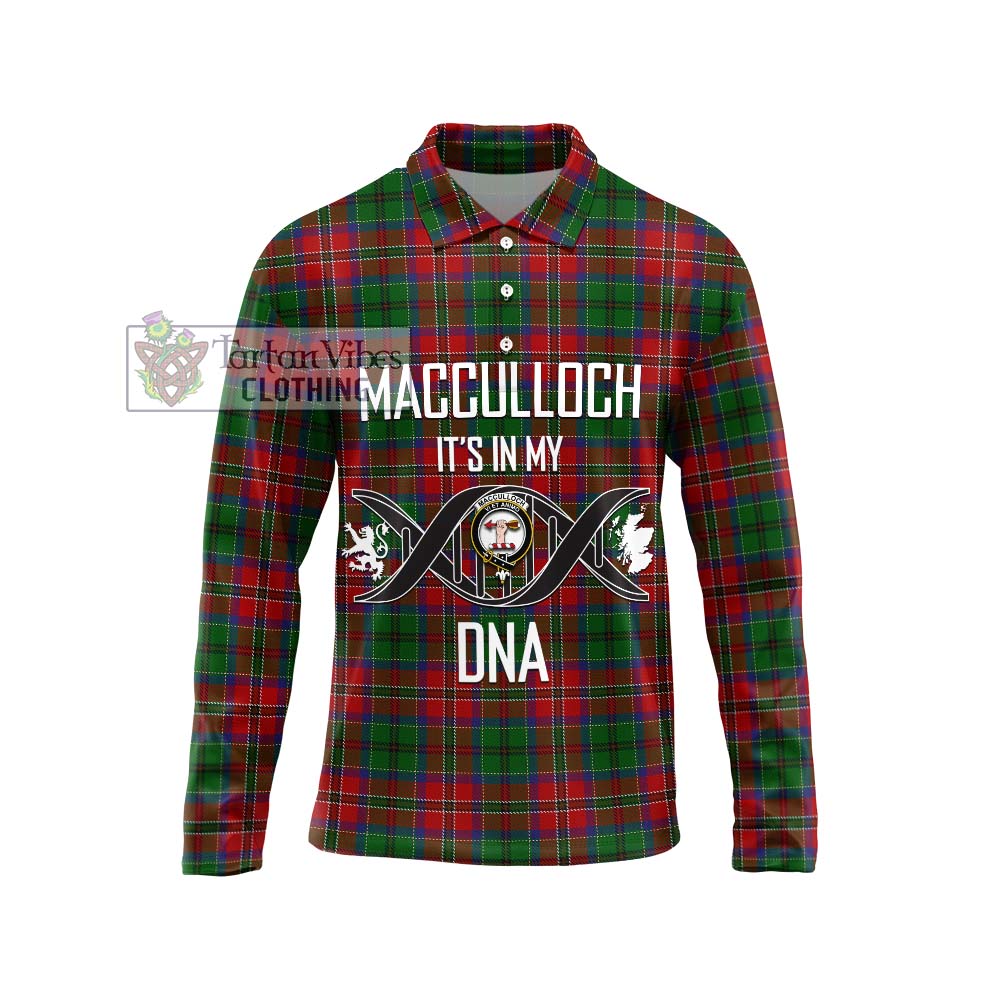 MacCulloch (McCulloch) Tartan Long Sleeve Polo Shirt with Family Crest DNA In Me Style Unisex - Tartanvibesclothing Shop