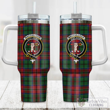 Tartan Vibes Clothing MacCulloch Tartan and Family Crest Tumbler with Handle