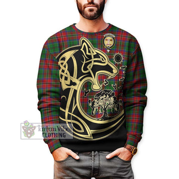 MacCulloch (McCulloch) Tartan Sweatshirt with Family Crest Celtic Wolf Style Unisex - Tartan Vibes Clothing