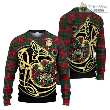 MacCulloch (McCulloch) Tartan Knitted Sweater with Family Crest Celtic Wolf Style Unisex - Tartan Vibes Clothing