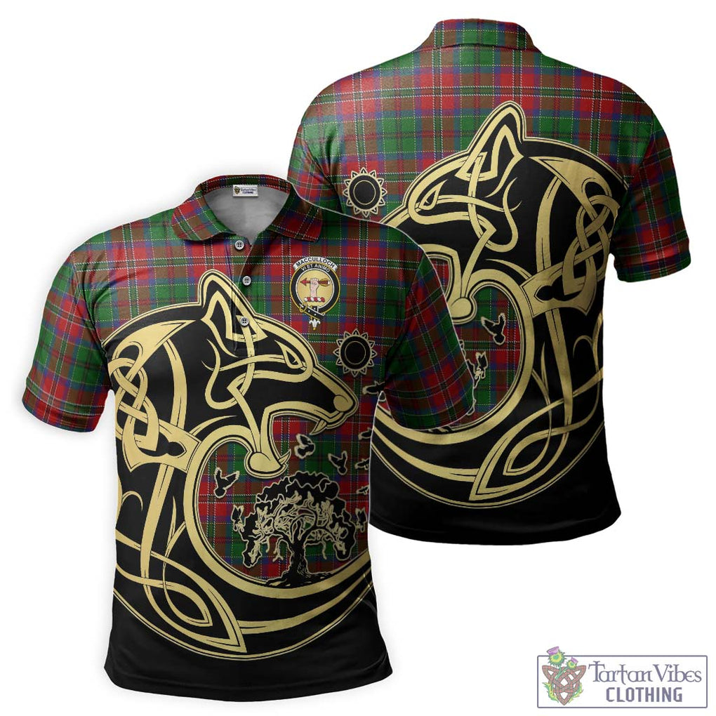 MacCulloch (McCulloch) Tartan Polo Shirt with Family Crest Celtic Wolf Style Kid - Tartan Vibes Clothing