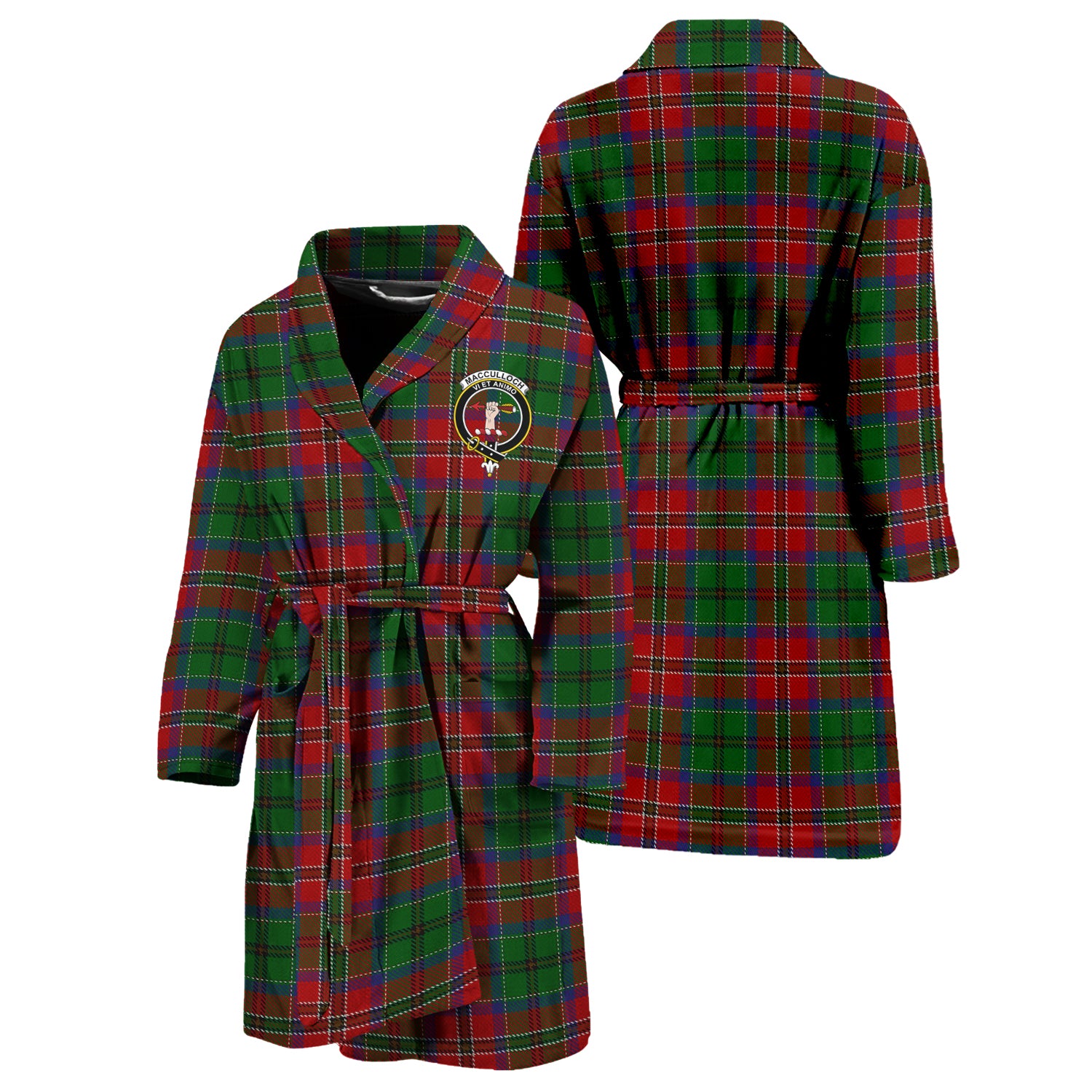MacCulloch (McCulloch) Tartan Bathrobe with Family Crest Unisex S - Tartan Vibes Clothing