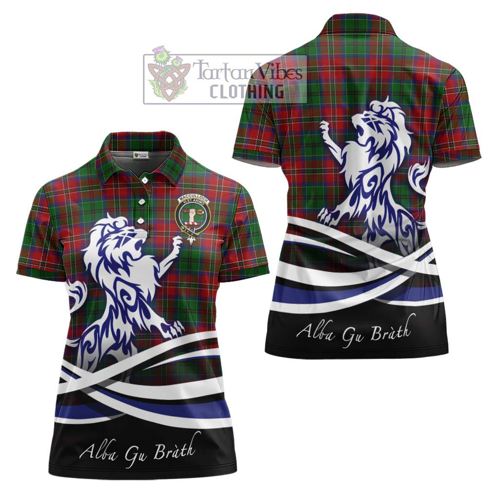 MacCulloch (McCulloch) Tartan Women's Polo Shirt with Alba Gu Brath Regal Lion Emblem Women - Tartanvibesclothing Shop
