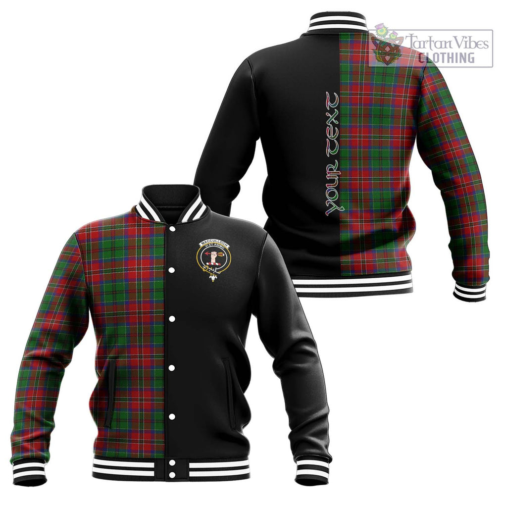MacCulloch (McCulloch) Tartan Baseball Jacket with Family Crest and Half Of Me Style Unisex - Tartanvibesclothing Shop