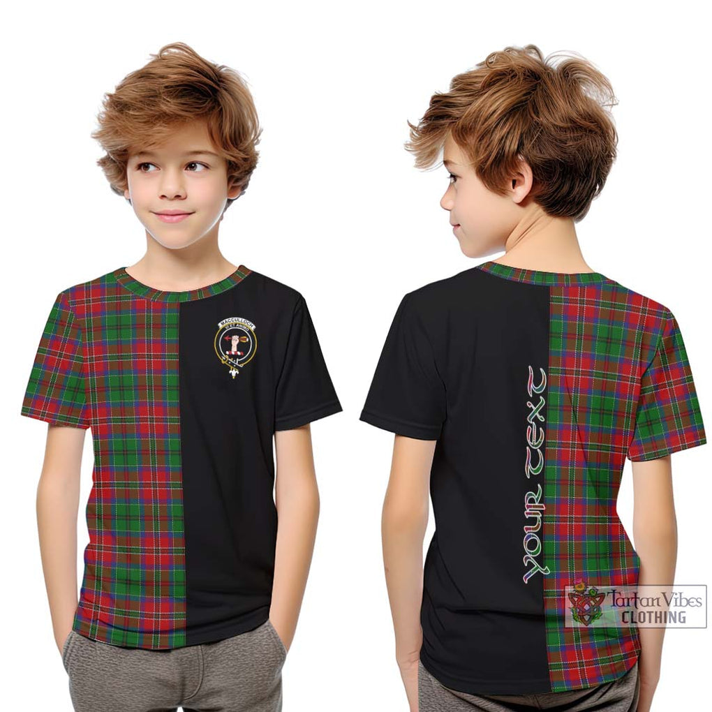 MacCulloch (McCulloch) Tartan Kid T-Shirt with Family Crest and Half Of Me Style Youth XL Size14 - Tartanvibesclothing Shop