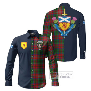 MacCulloch (McCulloch) Tartan Long Sleeve Button Shirt Alba with Scottish Lion Royal Arm Half Style