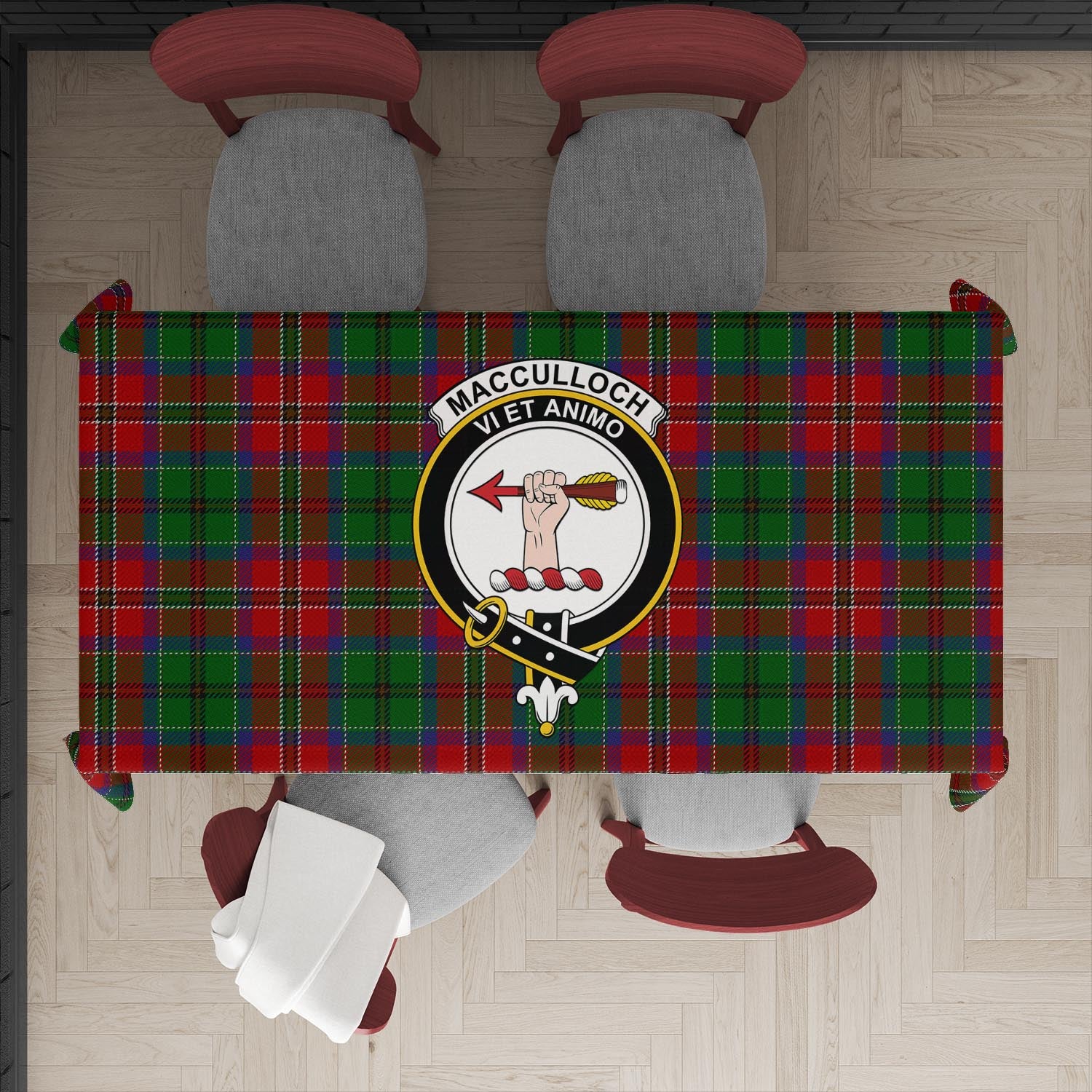 MacLachlan Hunting Modern Tartan Crest Tablecloth