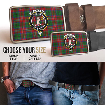 MacCulloch Tartan Belt Buckles with Family Crest