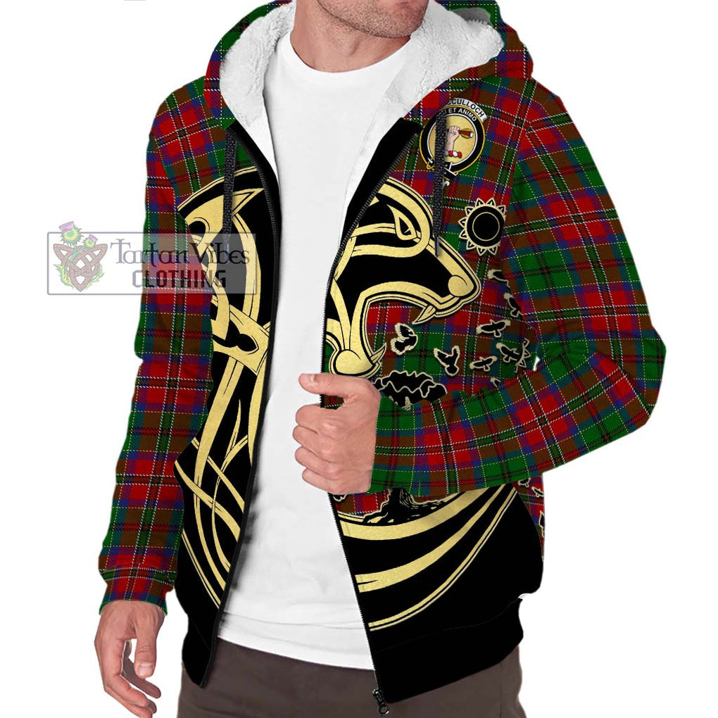 MacCulloch (McCulloch) Tartan Sherpa Hoodie with Family Crest Celtic Wolf Style Unisex S - Tartan Vibes Clothing