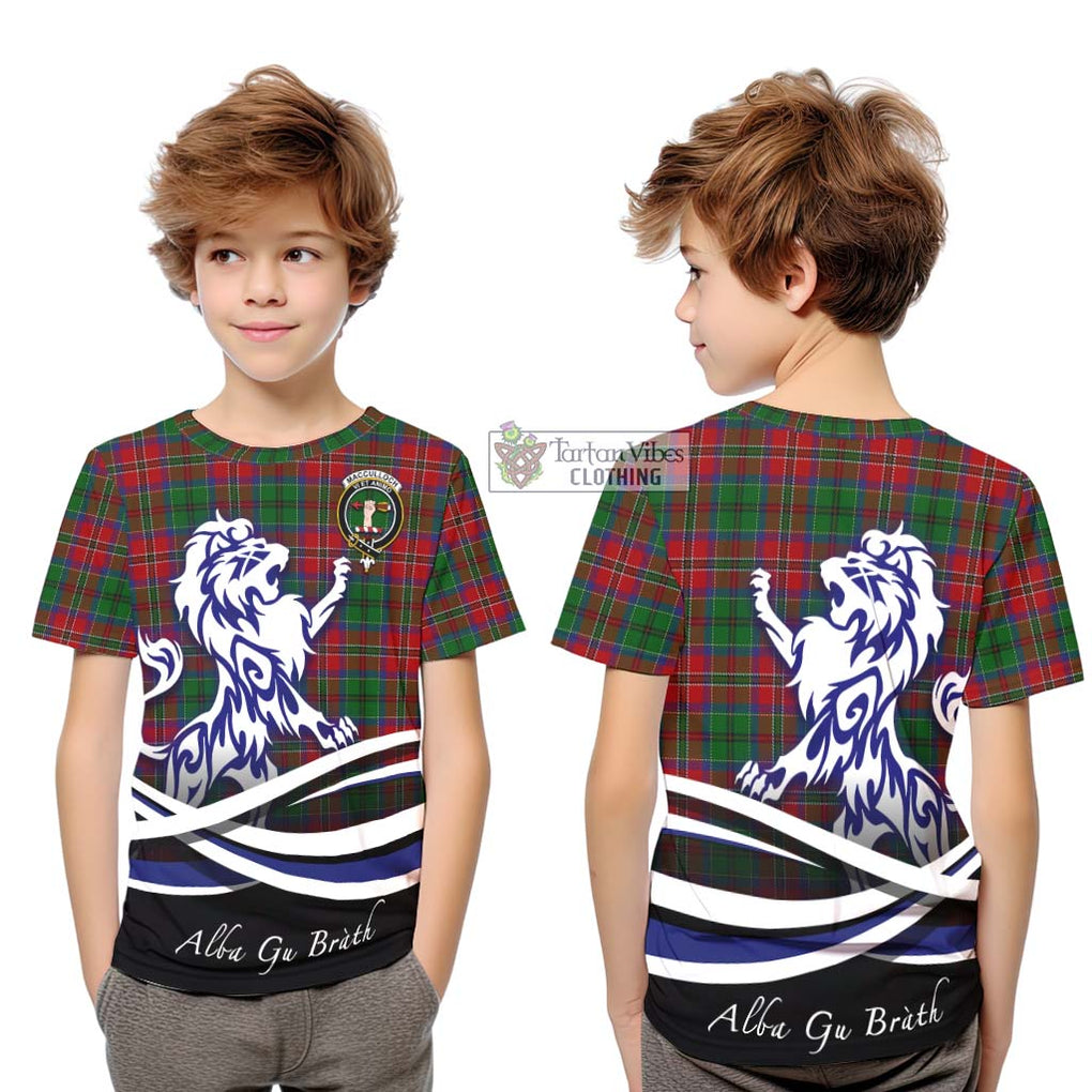 MacCulloch (McCulloch) Tartan Kid T-Shirt with Alba Gu Brath Regal Lion Emblem Youth XL Size14 - Tartanvibesclothing Shop