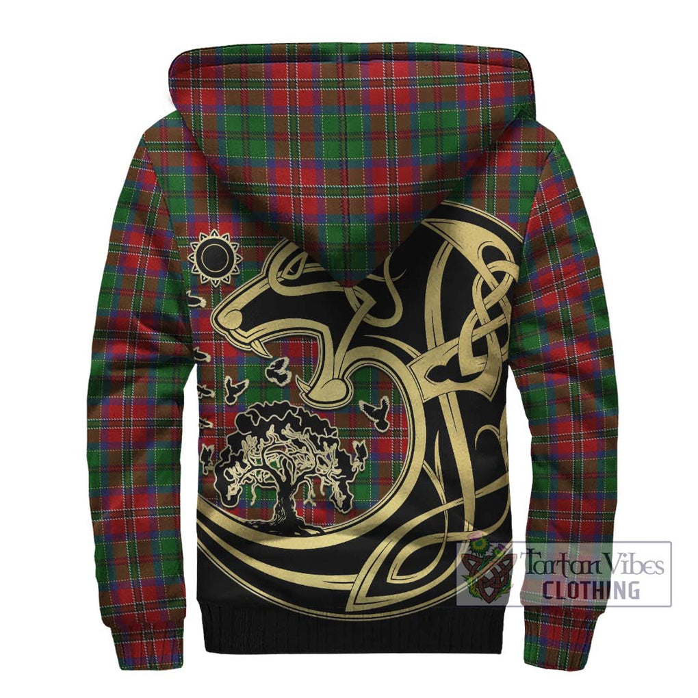 MacCulloch (McCulloch) Tartan Sherpa Hoodie with Family Crest Celtic Wolf Style - Tartan Vibes Clothing