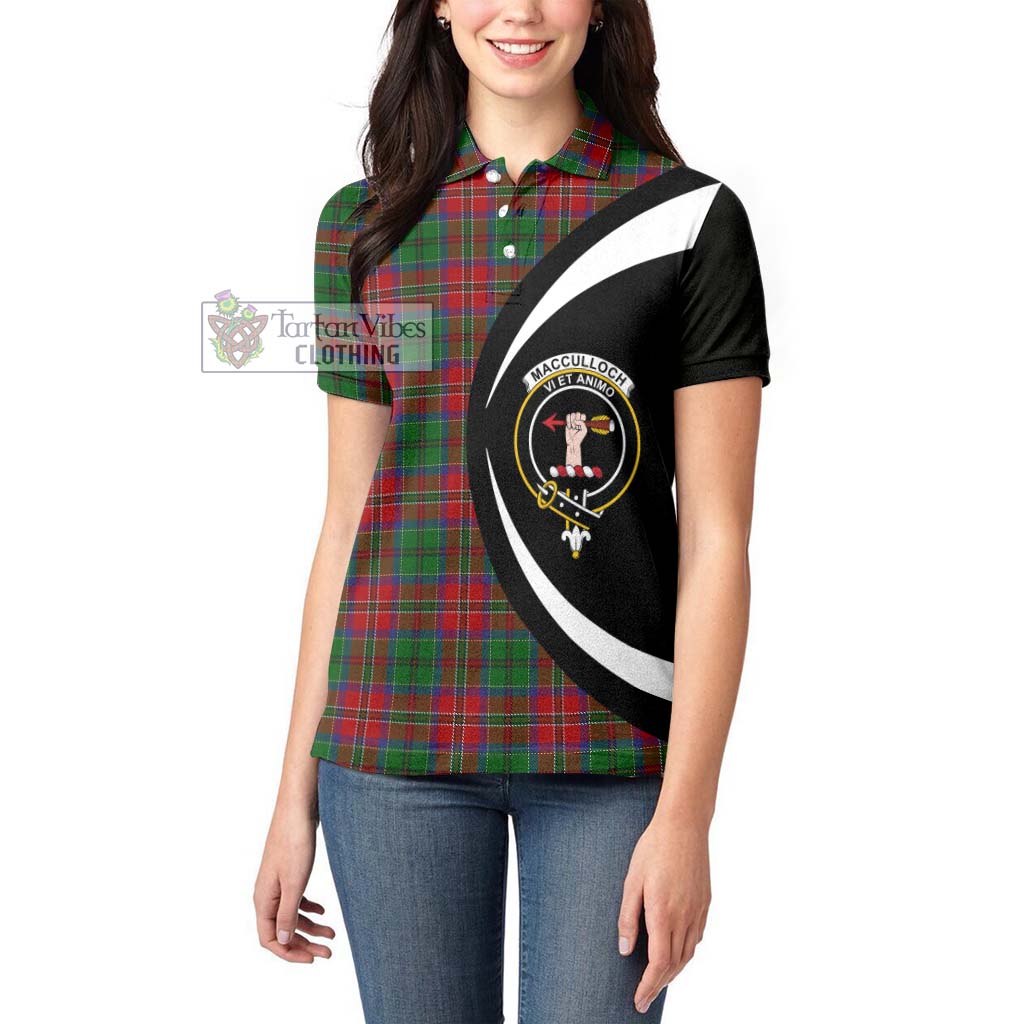 MacCulloch (McCulloch) Tartan Women's Polo Shirt with Family Crest Circle Style - Tartan Vibes Clothing